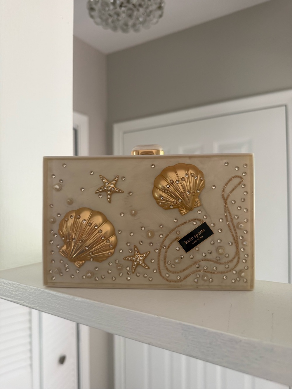 Kate Spade Spade What The Shell Ocean Scene Resin Frame Clutch